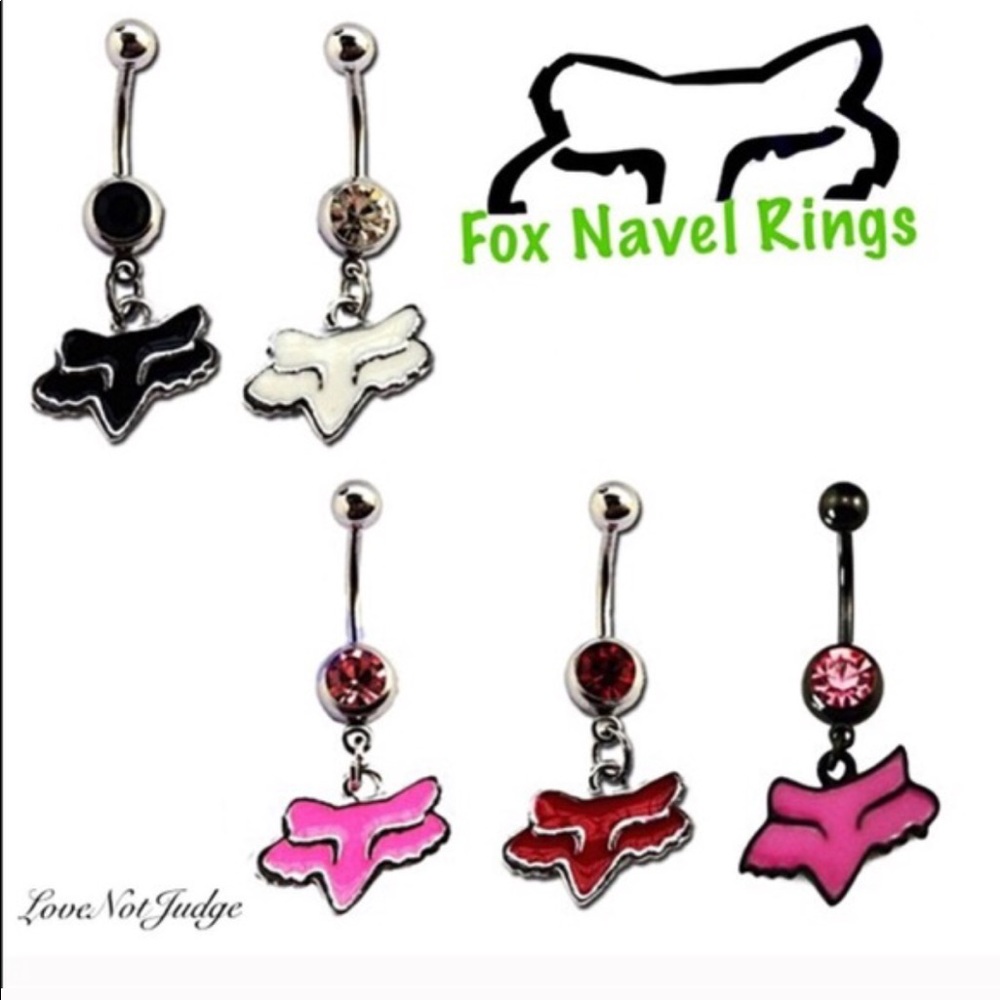 NEW FOX RACING NAVEL BELLY RING BLACK - Picture 5 of 7